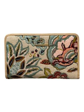 SPARTINA 449 | Leather and Embroidered Floral Tapestry Wallet